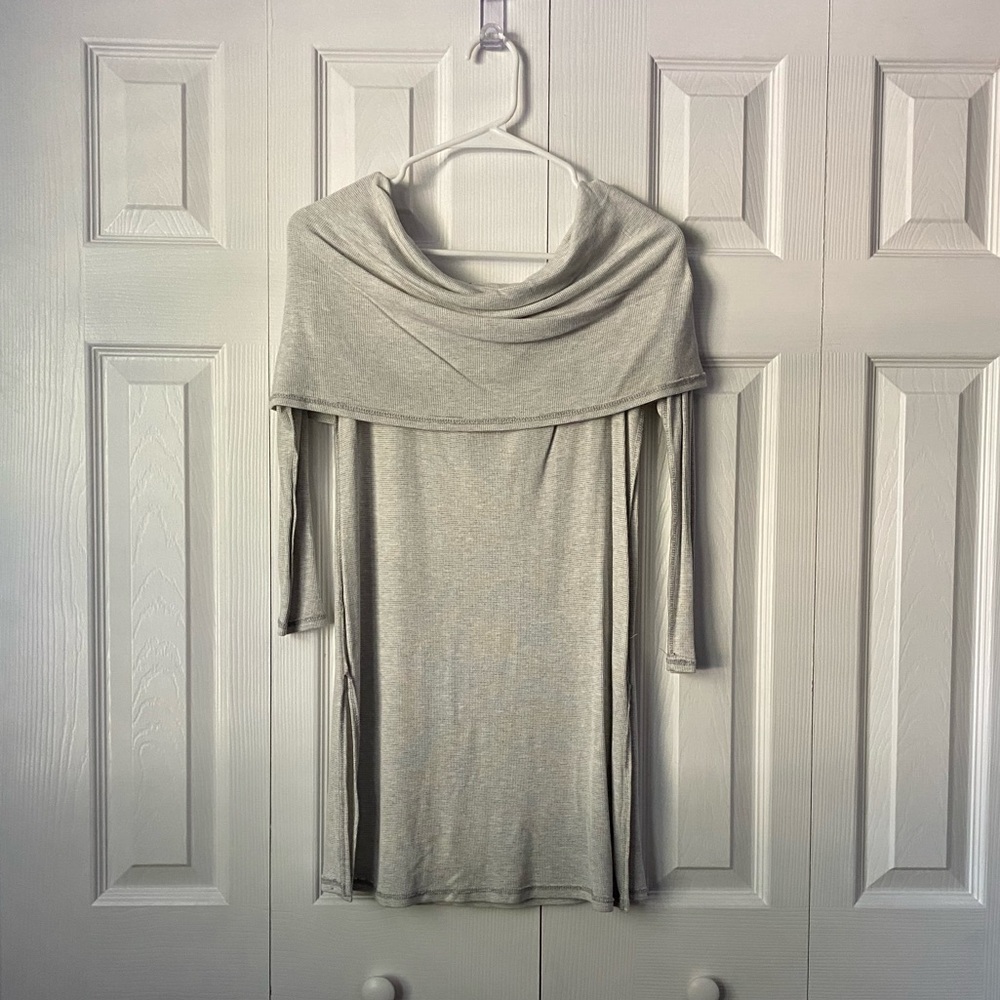Gray Off-the-Shoulder Top